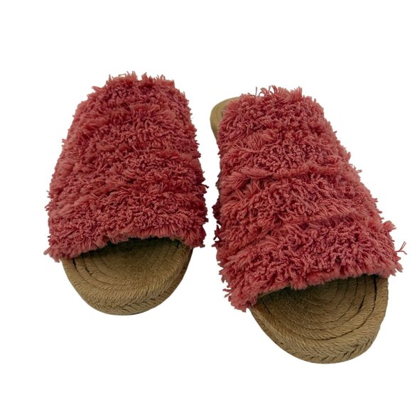 UGG Womens Edith Yarn Fringe Slide Sandals Pink Espadrille Slip On Size 10 - Picture 8 of 10